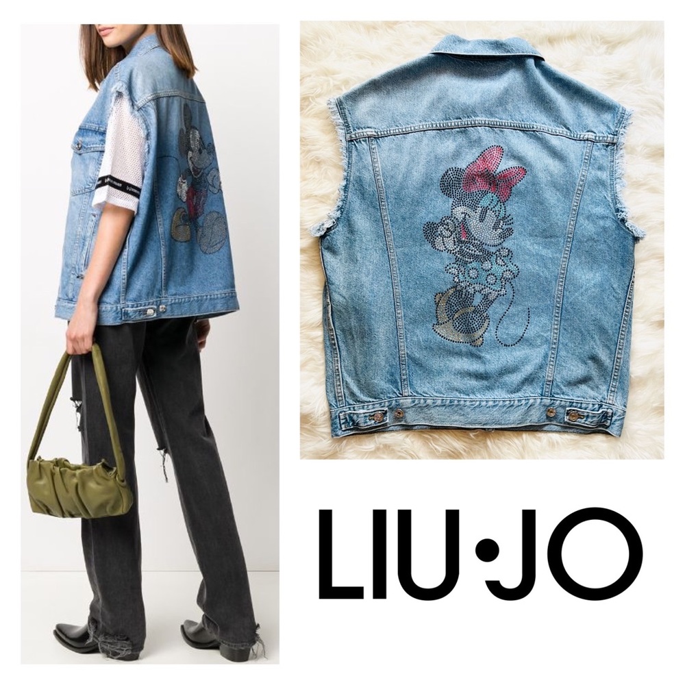 New! Rare LIU JO Disney Minnie Mouse Oversized Denim Vest
